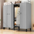 Portable Wardrobe Closet 1200LB, Foldable Clothe Rack With Cover, Garment Rack For Hanging Clothes, Clothing Coat Storage Rack, Covered With Independent Area, For Apartments(B,150cm/59.1inch)