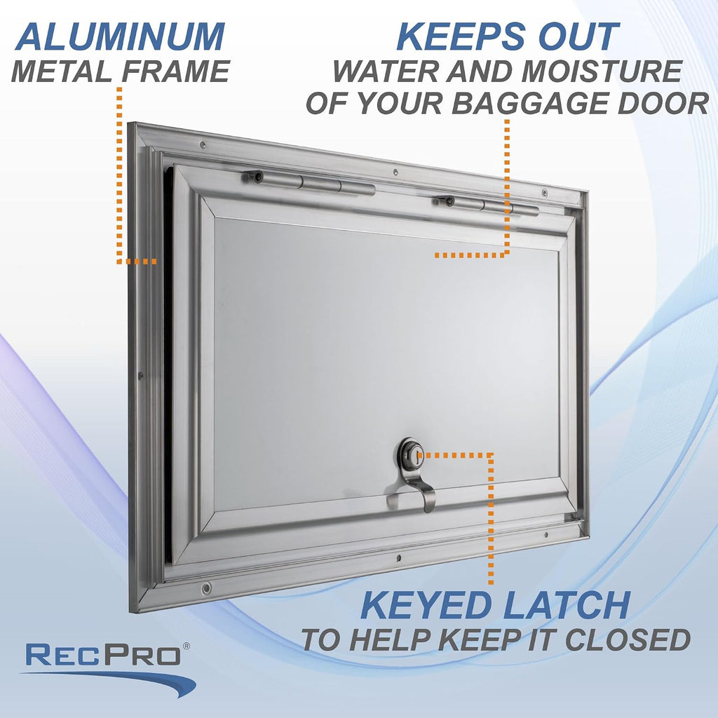 RecPro Square RV Baggage Door | Compartment Storage | RV Storage | Trailer Storage | Camper Storage (16' W x 12' H) | Made in America