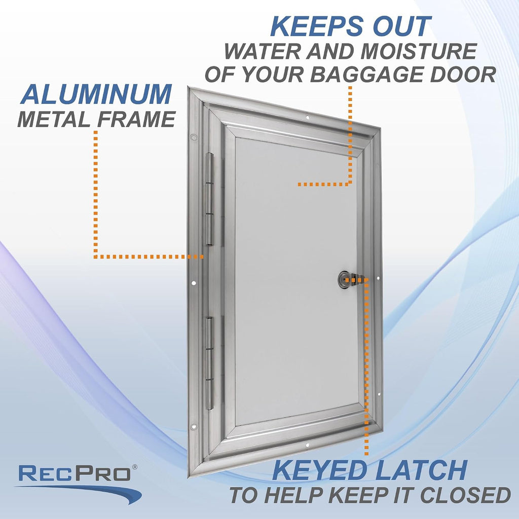 RecPro Square RV Baggage Door | Compartment Storage | RV Storage | Trailer Storage | Camper Storage (12' W x 16' H) | Made in America