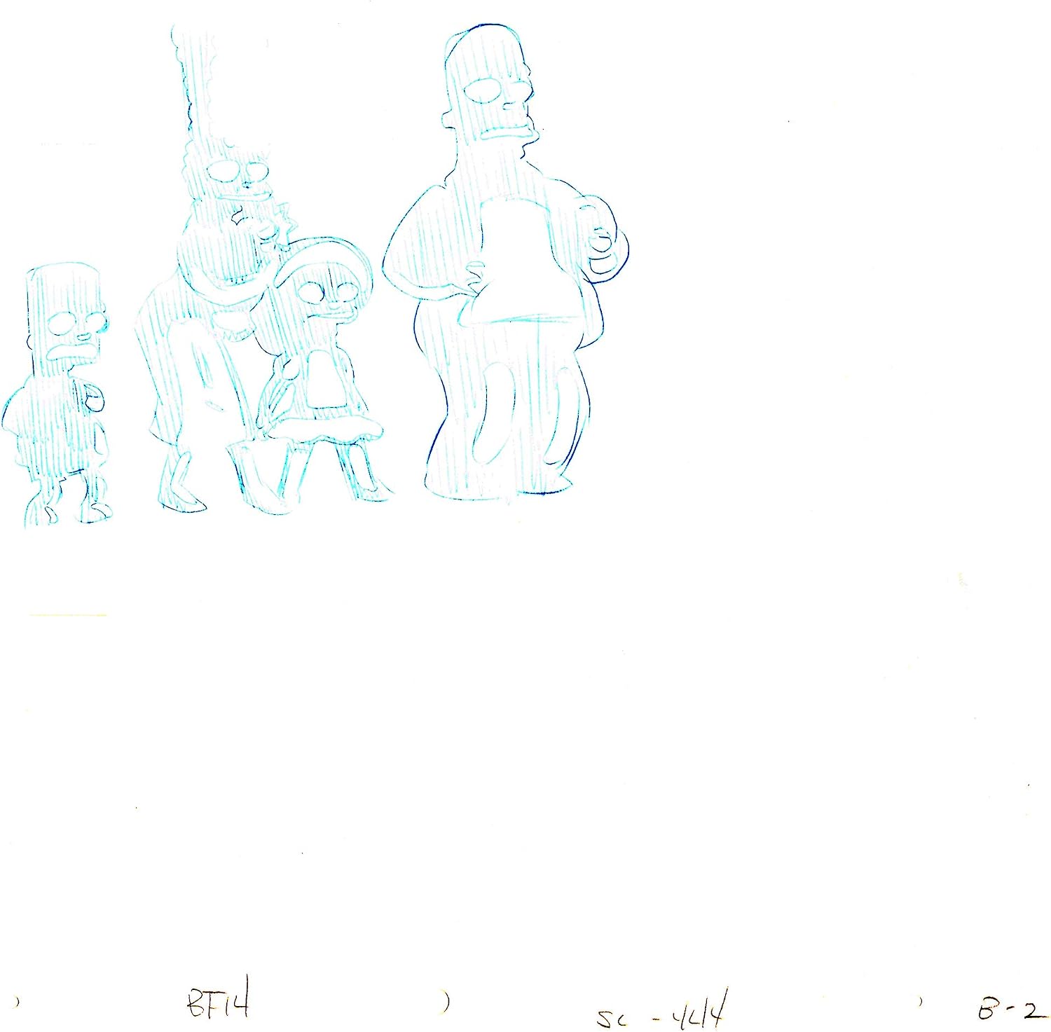 Simpsons Original Production Animation Production Cel Drawing Fox 072