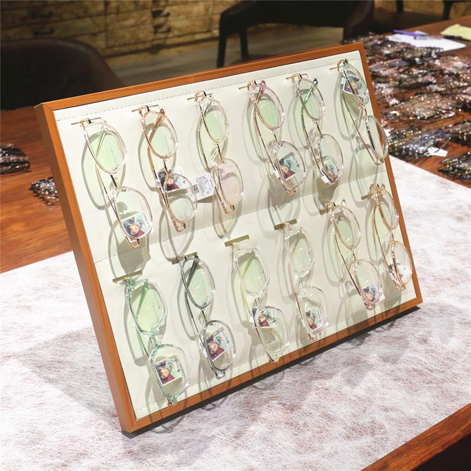 Eyeglass Displays 12/16/18 Piece Sunglass Eyewear Eye Wear Display Tray Case Stand Sunglasses Storage Organizer Eyeglasses Display Case Eyewear Storage Display Risers(A)