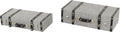 Deco 79 Fabric Decorative Trunk Woven Storage Decorative Large Boxes with Silver Latches and Buckles, Set of 2 Storage Trunks 21', 19' W, Gray