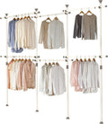 PRINCE HANGER Tension Pole Closet System — No-Renovation Hanging Storage Rack, 6-Tier Expandable Design (PHUS-0072)