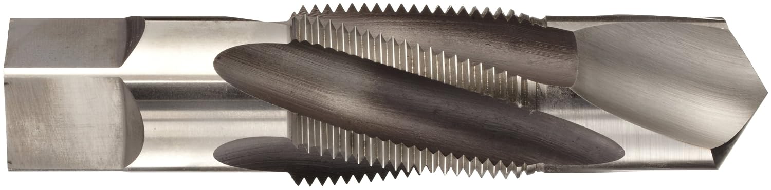 Dormer E653 High-Speed Steel Combination Drill and Pipe Tap, NPT, Uncoated (Bright) Finish, Round Shank with Square End, 1'-11.5 Thread Size