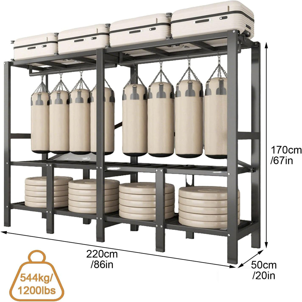 Heavy-Duty Portable Closet with Cover, 1200lbs Capacity, Foldable Garment Rack, for Hanging Clothes, Suitable for Bedroom Closets(220cm/86in)