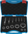 NPT Pipe Tap and Die Set 1/16', 1/8', 1/4', 3/8', 1/2', 3/4' and 1', Rethreading High Speed Steel Taper Taps and Carbon Steel Hex Dies with Portable Blue Storage Box (14 Pcs)