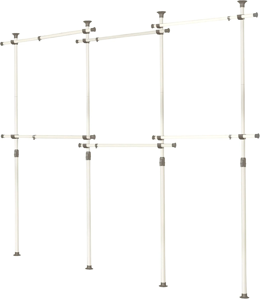 PRINCE HANGER Tension Pole Closet System — No-Renovation Hanging Storage Rack, 6-Tier Expandable Design (PHUS-0072)