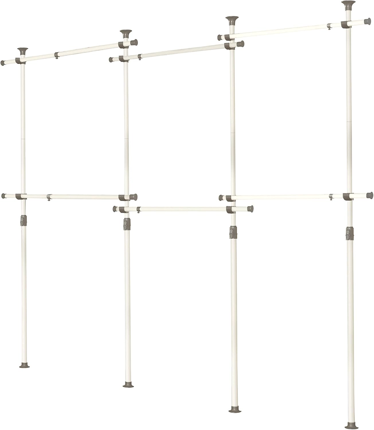 PRINCE HANGER Tension Pole Closet System — No-Renovation Hanging Storage Rack, 6-Tier Expandable Design (PHUS-0072)