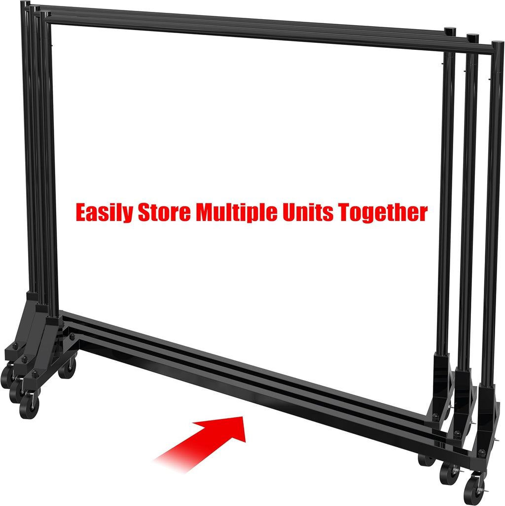 Simple Houseware Industrial Grade Z-Base Garment Rack, 500lb Load with 62 Inches Extra Long Bar, Black + Z-rack Cover/Bracket Set
