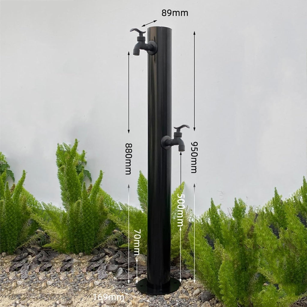 Floor Mounted Faucet Outdoor Water Pipe Vertical Fountain Irrigation Column,Freestanding Outdoor Water Column Tap, Stainless Steel Fountain for Garden, Antifreeze Hose Irrigation Post for Pa