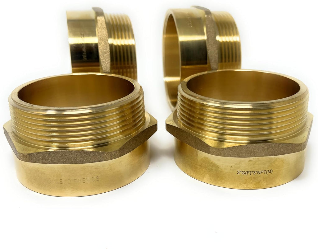 G Thread (British BSPP) Female to NPT Thread Male Pipe Fitting Adapter - Lead-Free Adapter (Four, 3 inch)