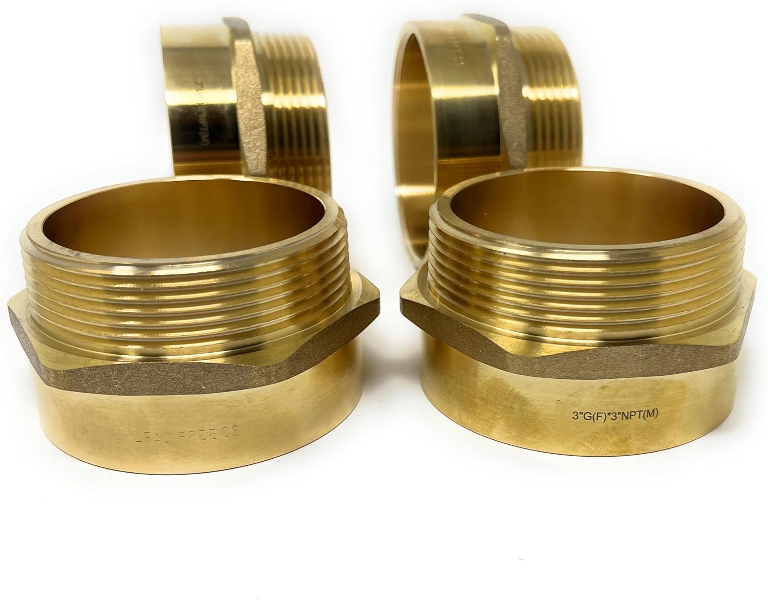 G Thread (British BSPP) Female to NPT Thread Male Pipe Fitting Adapter - Lead-Free Adapter (Four, 3 inch)