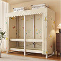 Heavy Duty Wardrobe Closet With Cover, Foldable Garment Rack With Hanging Rods, Metal Clothing Rack, Covered Clothing Coat Storage Organizer, For Bedroom(E,110cm/43.3in)