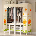 Heavy Duty Clothe Rack With Cover, Closet Wardrobe, Foldable Garment Rack For Hanging Clothes, Load 2000lbs, Covered Clothing Coat Storage Organizer(Orange,170cm/66.9inch)