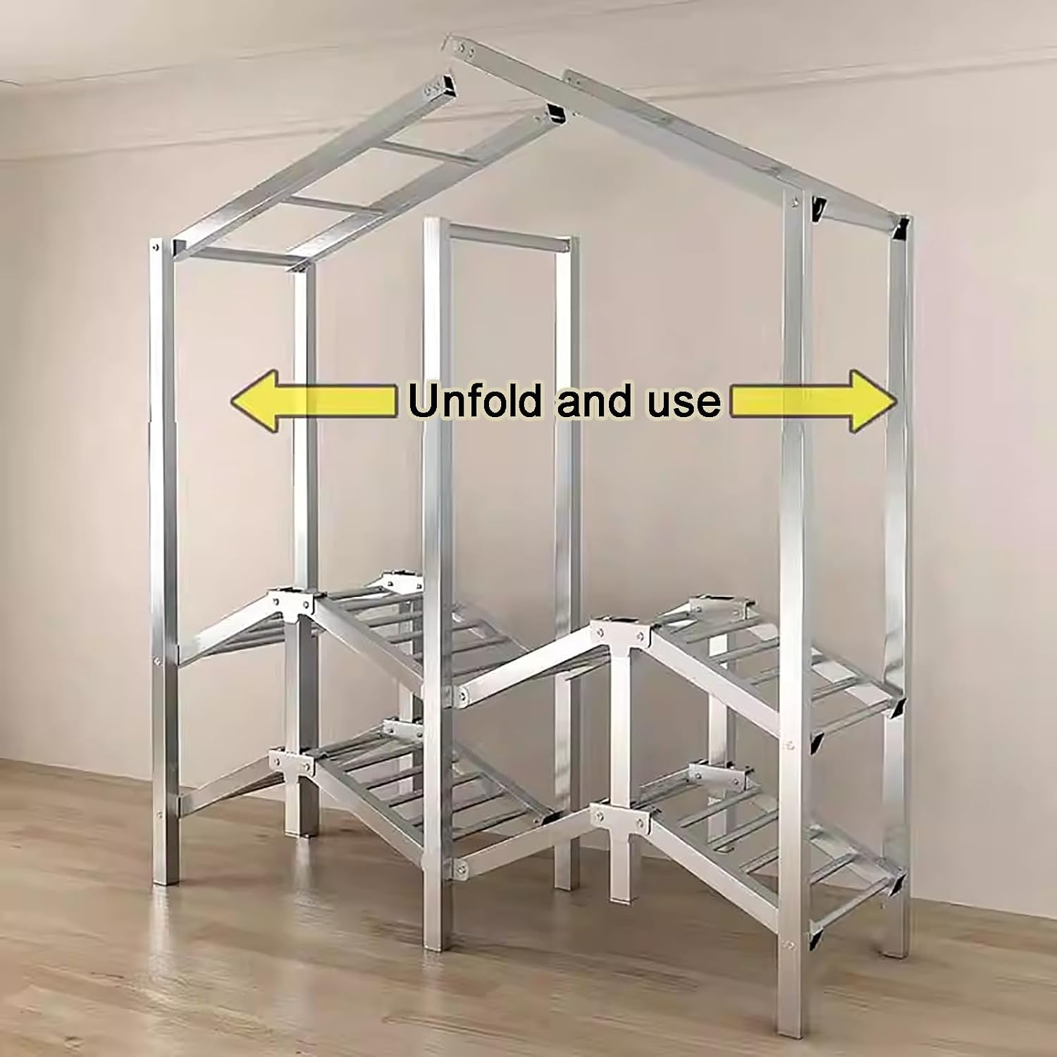 Portable Armoires Wardrobe, Foldable Heavy Duty Closet with Cover, 67.7' Tall Metal Garment Rack for Hanging Clothes, Clothing Storage for Bedroom(Pink,105cm/41.3in)
