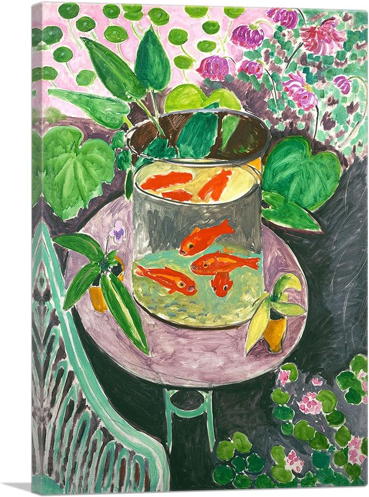 ARTCANVAS Goldfish 1911 Canvas Art Print Stretched Framed Painting Picture Poster Giclee Wall Decor by Henri Matisse - 40' x 26' (0.75' Deep)