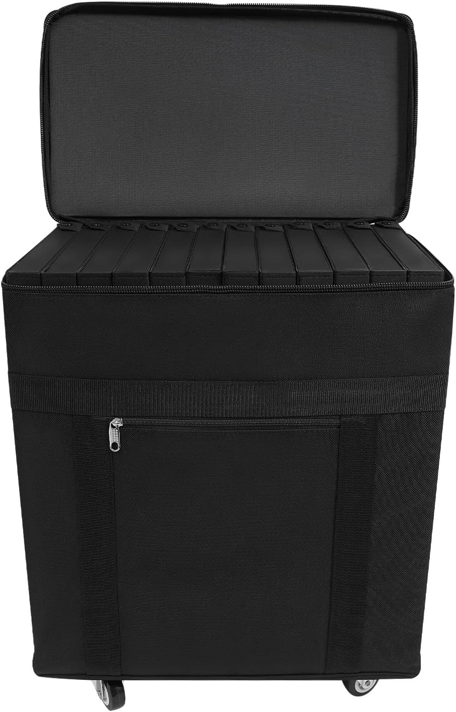 180 Pair Eyeglasses Trolley, 12 Trays Eyeglasses Collector Eyewear Display Case Optical Frame Glasses Display Case Travel Trolley Box Suitcase Black 180 Slots 18.1 * 10.6 * 22.4In