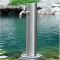 Generic Stainless Steel Garden Water Column with Faucet for Washing and Watering, Outdoor Water Tap Anti-Freezing Fountain and Hose Stand, 20.5×50CM