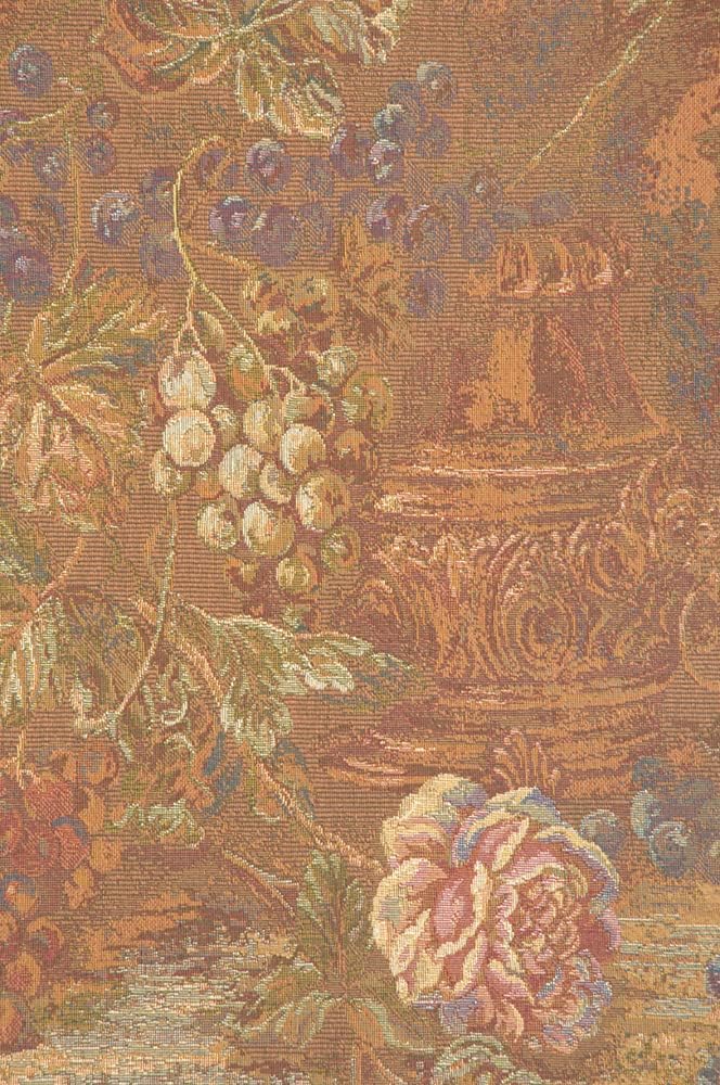 Bouquet With Grapes Red Italian Tapestry Wall Hanging - 39 in. x 26 in. Cotton/Viscose/Polyester by Charlotte Home Furnishings
