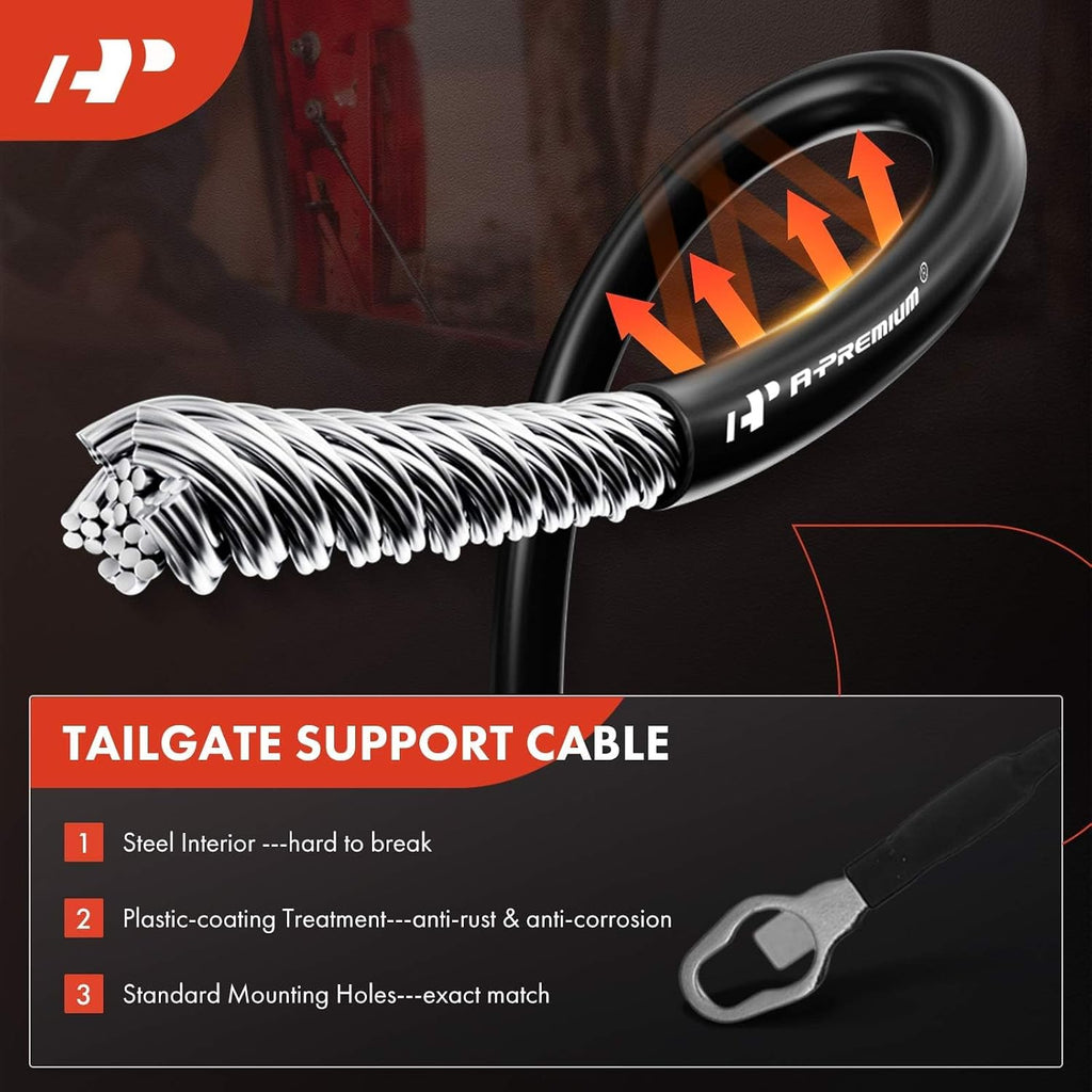 A-Premium Tailgate Rebuild Kit Compatible with Ram 1500/2500/3500 2011-2012 & Dodge Ram 1500 2009-2010, Ram 2500 3500 2010, Rear Tailgate Parts Metal Handle Bezel Latch Cable Bolts (Pack of 30)