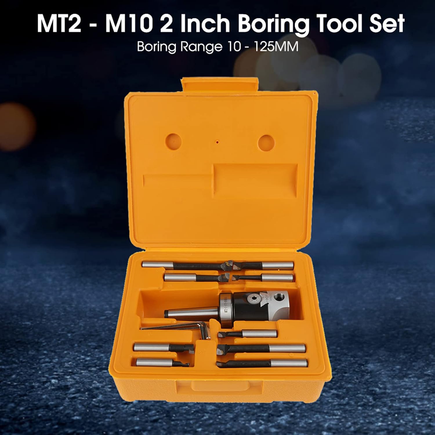 2 Boring Head Set 12 Pcs Carbide Boring Bars MT2 M10 F1 12 50mm Boring Head with 9pcs 12mm Boring Bars Milling Machine Accessories