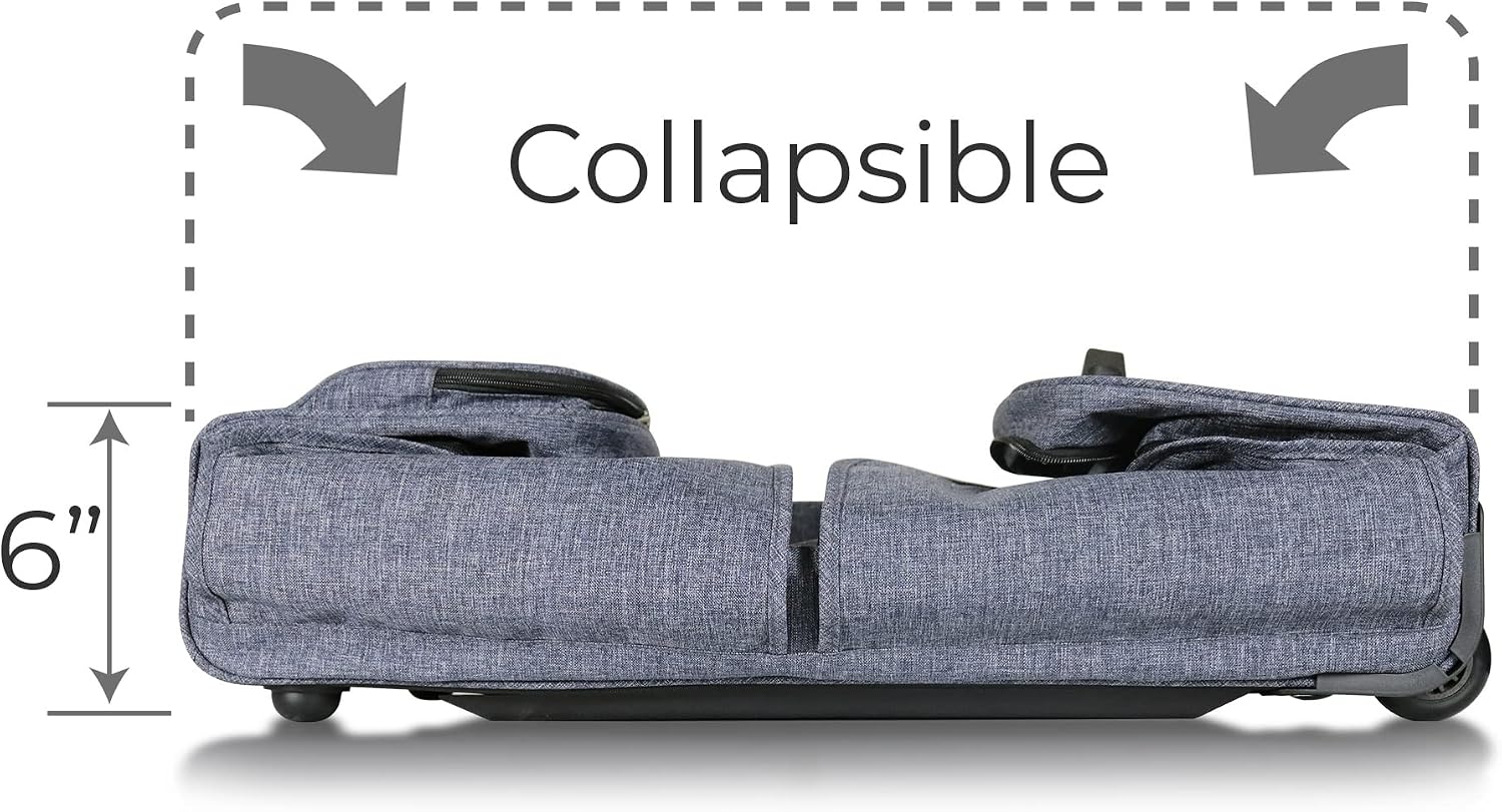 Mavii™ SIGNATURE 2-pc Set - Wheeled 28 Inch Collapsible Garment Rack Duffel + 'The Convention Backpack - 17 Inch Suitcase-style Dance Backpack, Versatile Travel Gear Set, Heathered Gray