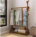 Clothes Rail Garment Rack Bamboo Coat Rack,Freestanding Home Drying Rack Floor Hanging Clothes Rack Hat Handbag Hanger Hall