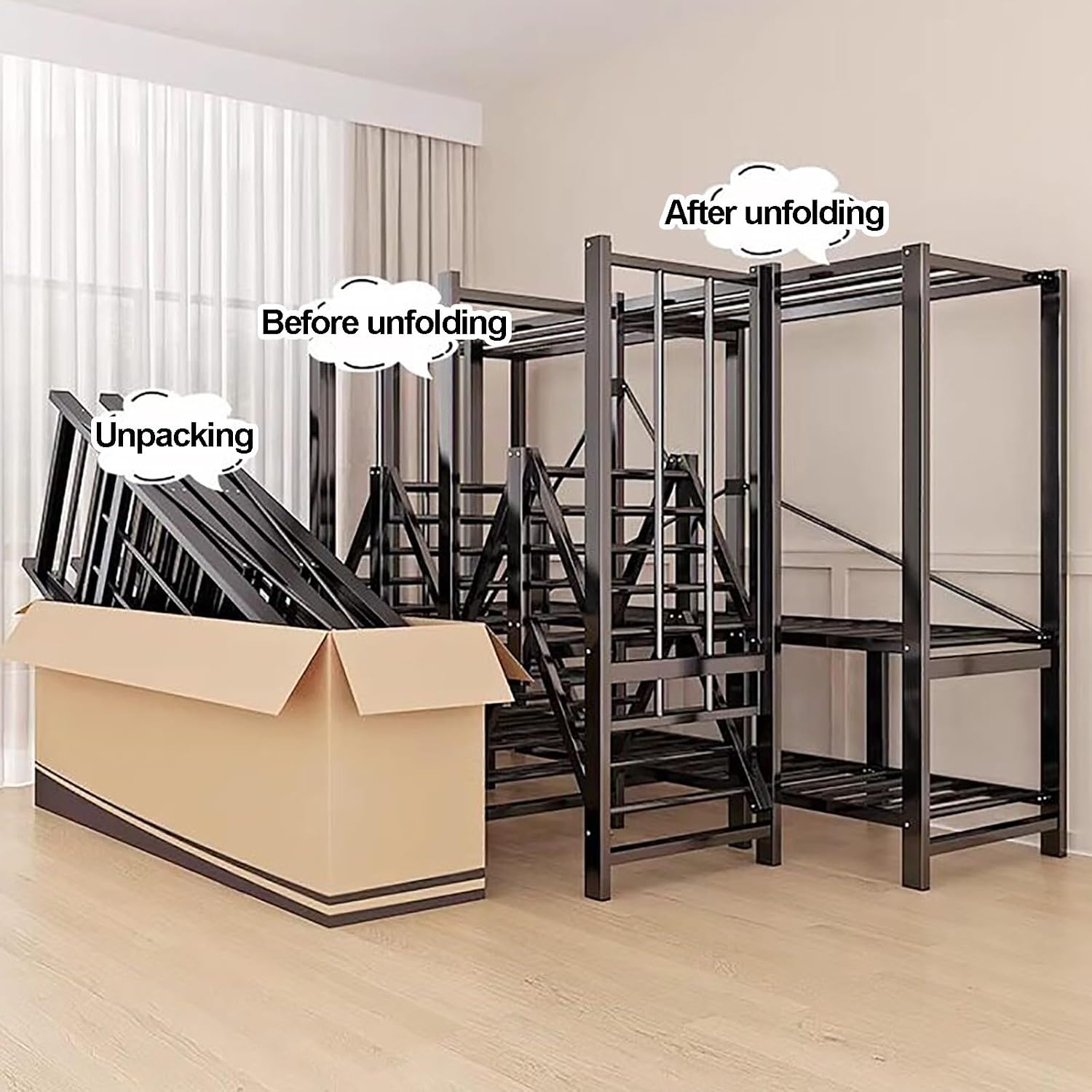 Foldable Closet Wardrobe, Garment Racks For Hanging Clothes, Heavy-Duty Clothe Rack With Cover, Metal Covered Clothing Rack, Freestanding Coat Armoire Storage(A,130cm)