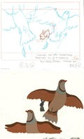 2 lot Watership Down 1978 production Animation Cel AND Drawing 130-30