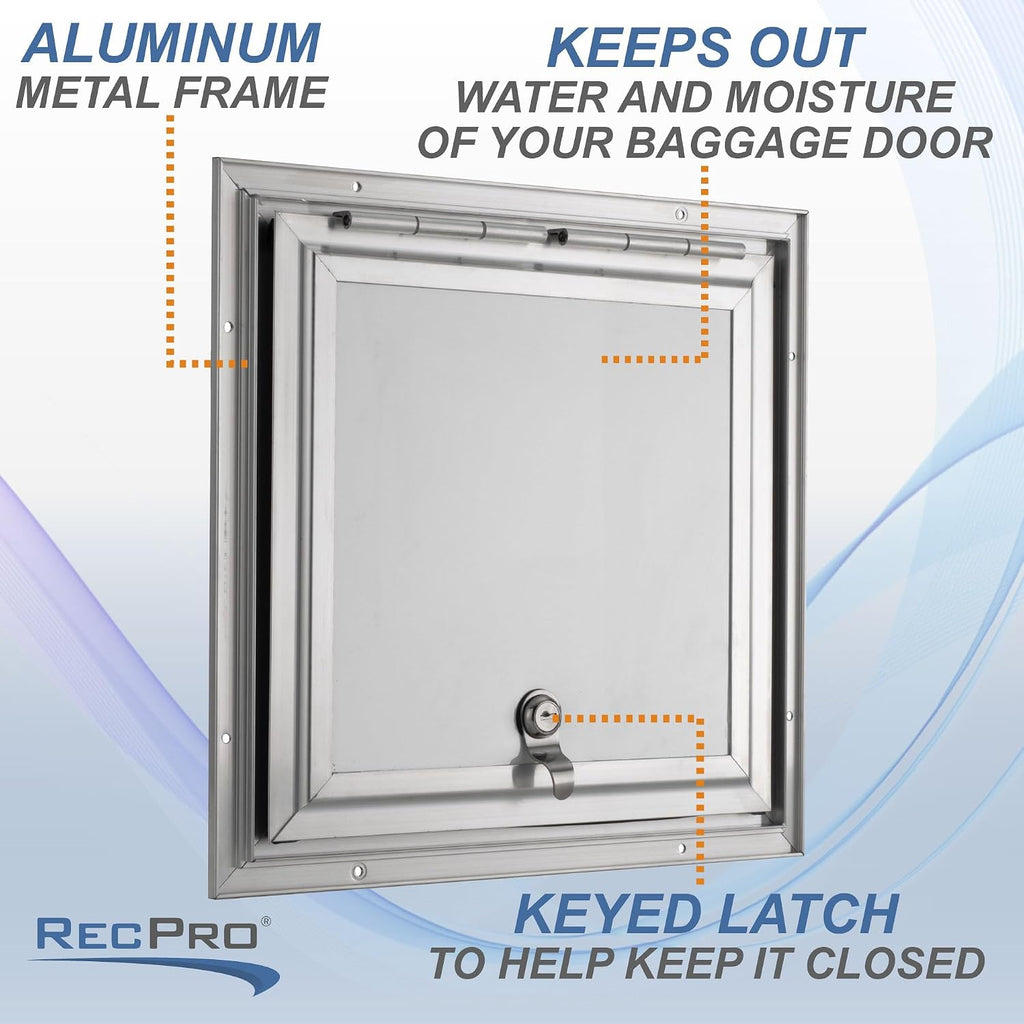 RecPro Square RV Baggage Door | Compartment Storage | RV Storage | Trailer Storage | Camper Storage (12' W x 12' H) | Made in America