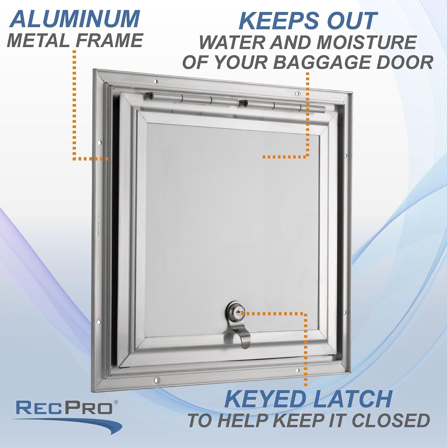 RecPro Square RV Baggage Door | Compartment Storage | RV Storage | Trailer Storage | Camper Storage (12' W x 12' H) | Made in America