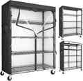 Wire Shelving Unit with 600D Oxford Cover, 36' W x 18' D x 72' H, 5-Tier Heavy Duty Rolling Shelf Rack on Wheels for Garage, Basement & Warehouse
