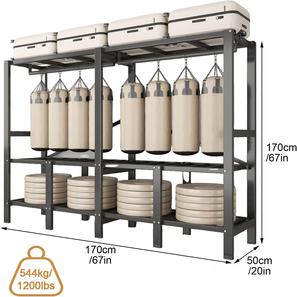 Heavy-Duty Portable Closet with Cover, 1200lbs Capacity, Foldable Garment Rack, for Hanging Clothes, Suitable for Bedroom Closets(170cm/67in)