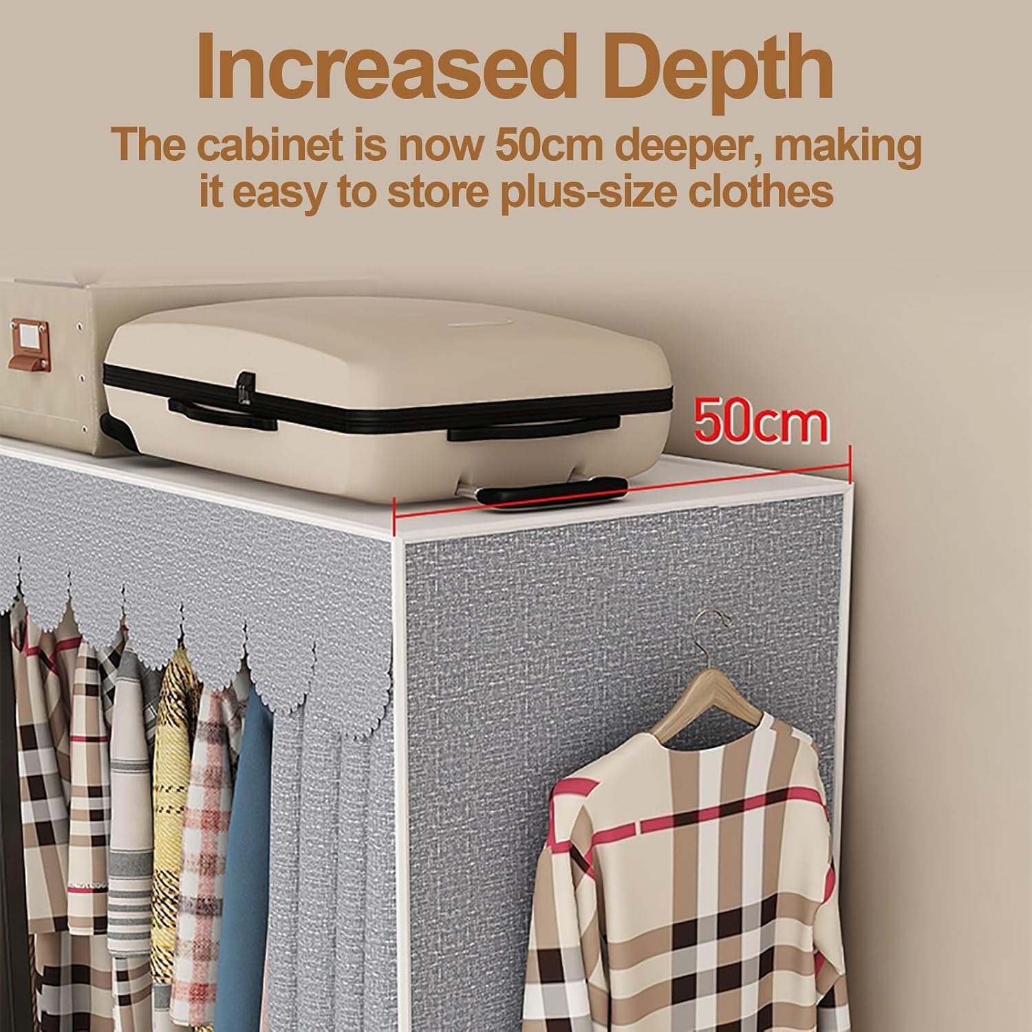 Foldable Wardrobe Closet With Cover, Garment Rack For Hanging Clothes, Clothing Rack For Hanging Rods, Portable Metal Clothe Rack, For Bedroom, Dorm(Blue,168cm/66.1inch)