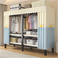 Foldable Clothe Rack with Cover, Portable Wardrobe Closet for Bedroom, Garment Rack for Hanging Clothes, Organizer Storage Closet for Bedroom(Blue,127cm/50inch)