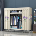 Portable Closets,Covered Clothing Racks For Hanging Clothes, Freestanding Portable Closet,Wardrobe Closet Heavy Duty Garment Rack,Extra Large Clothes Rack With Cover(Beige 2,145cm)
