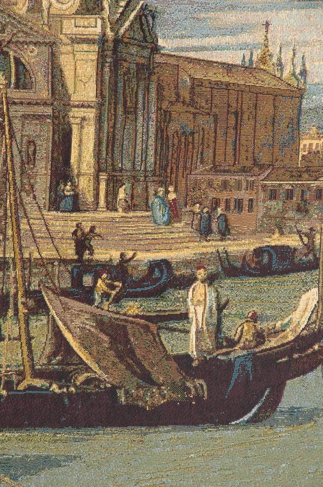 Charlotte Home Furnishings Inc. Saint Mary Of Health And The Grand Canal Vertical Italian Tapestry Wall Hanging 54 X 38 Inch Viscose Cotton & Polyester Blend Wall Art Perfect Wall Decor