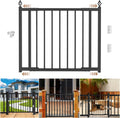 Heavy-Duty Deck Fence Gate Outdoor, No Cutting Required，Upgraded Adjustable 37.4 to 49.2''W x 43''H, Fence Gate, Suitable for Decks, Patios, Gardens, Yards, (with Latch and Auto-Closing Hinge)