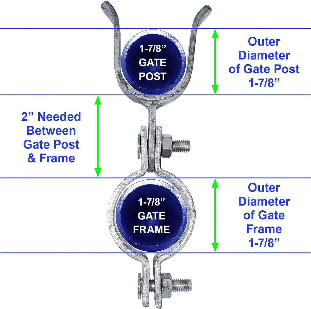 1-7/8' x 1-7/8' Galvanized Chain Link Fork Latch for Gates with Padlock Hole - Case of 25