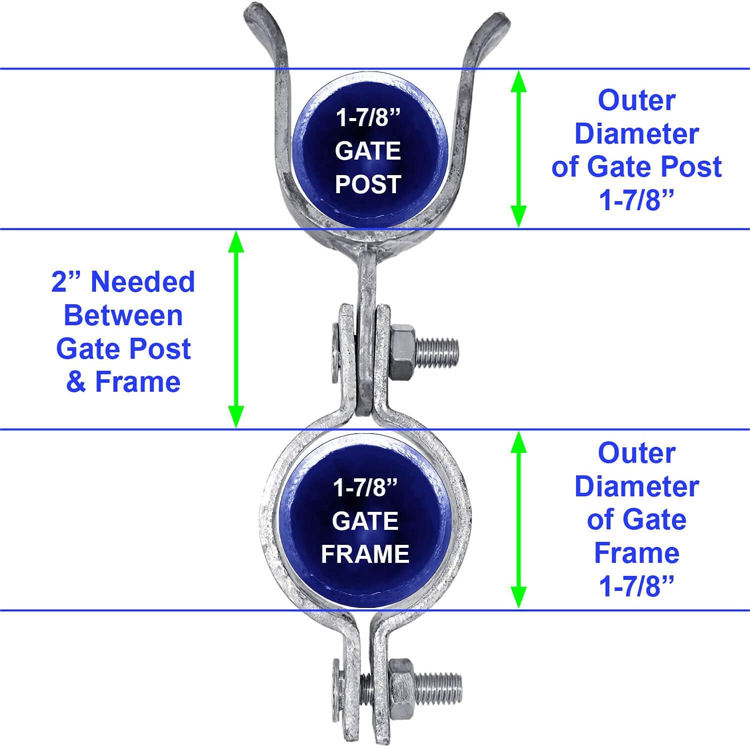 1-7/8' x 1-7/8' Galvanized Chain Link Fork Latch for Gates with Padlock Hole - Case of 25