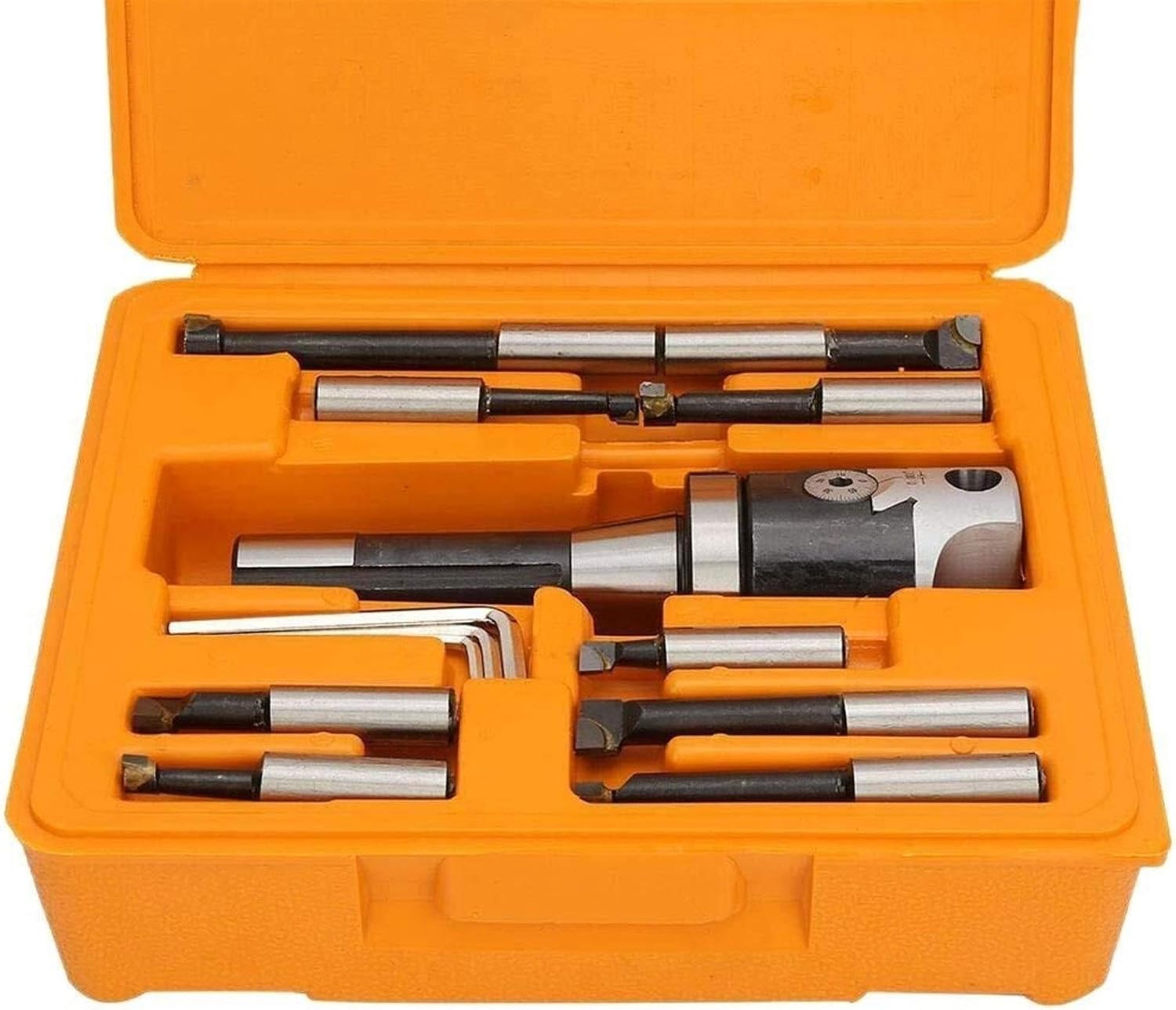 2 Boring Head R8 Shank Holder Boring Head Set with 1/2 Indexable Boring Bars 13 PCS Carbide Boring Head Tool Set,