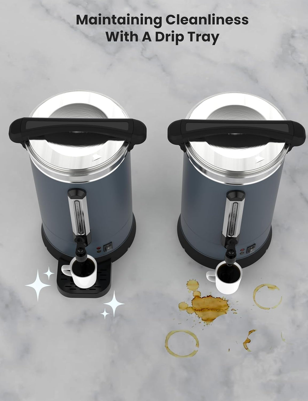 80 Cup Coffee Urn and Hot Beverage Dispenser, 12L/3.2Gal Commercial Coffee Maker Stainless Steel, Double Wall Insulation, Large Hot Coffee Dispenser for Party Buffet Catering Wedding