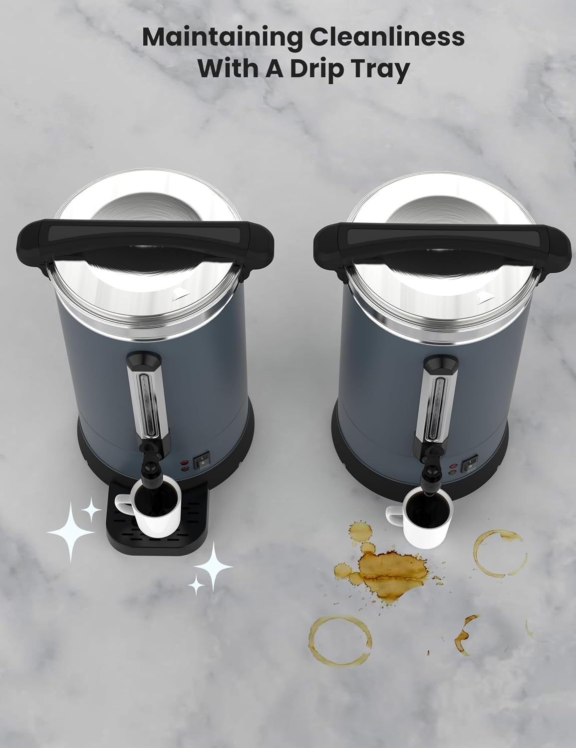 80 Cup Coffee Urn and Hot Beverage Dispenser, 12L/3.2Gal Commercial Coffee Maker Stainless Steel, Double Wall Insulation, Large Hot Coffee Dispenser for Party Buffet Catering Wedding