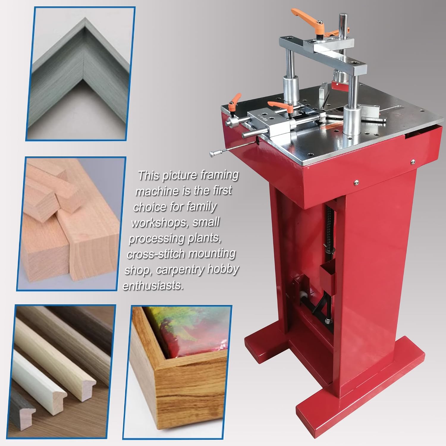 Picture Framing Machine Foot Pedal Iron Picture Framing Joiner Foot Frame Picture Frame Nail Angle Machine Manual Miter Frame Machine with Foot Crank V-Nail 7,10,12,15mm Each 200