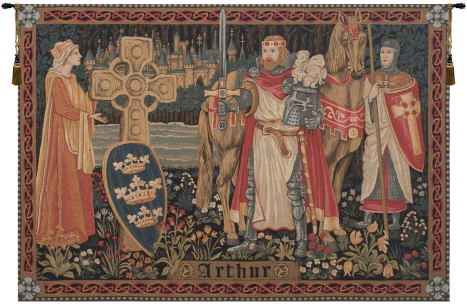 Charlotte Home Furnishings Tapestry Wall Hanging Bedroom Aesthetic 38X56 in King Arthur Room Wall Art Tapestry Home Decor Colorful Boho Tapestry Thick Cotton Fabric Jacquard Woven Artisan Chic