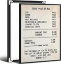 Vintage Christian Wall Art Print Jesus Paid It All Scripture Canvas Poster Inspirational Bible Verse Romans 6:23 Religious Gift Wall Decor for Home Church Prayer Room 24x36inch Aluminum Framed