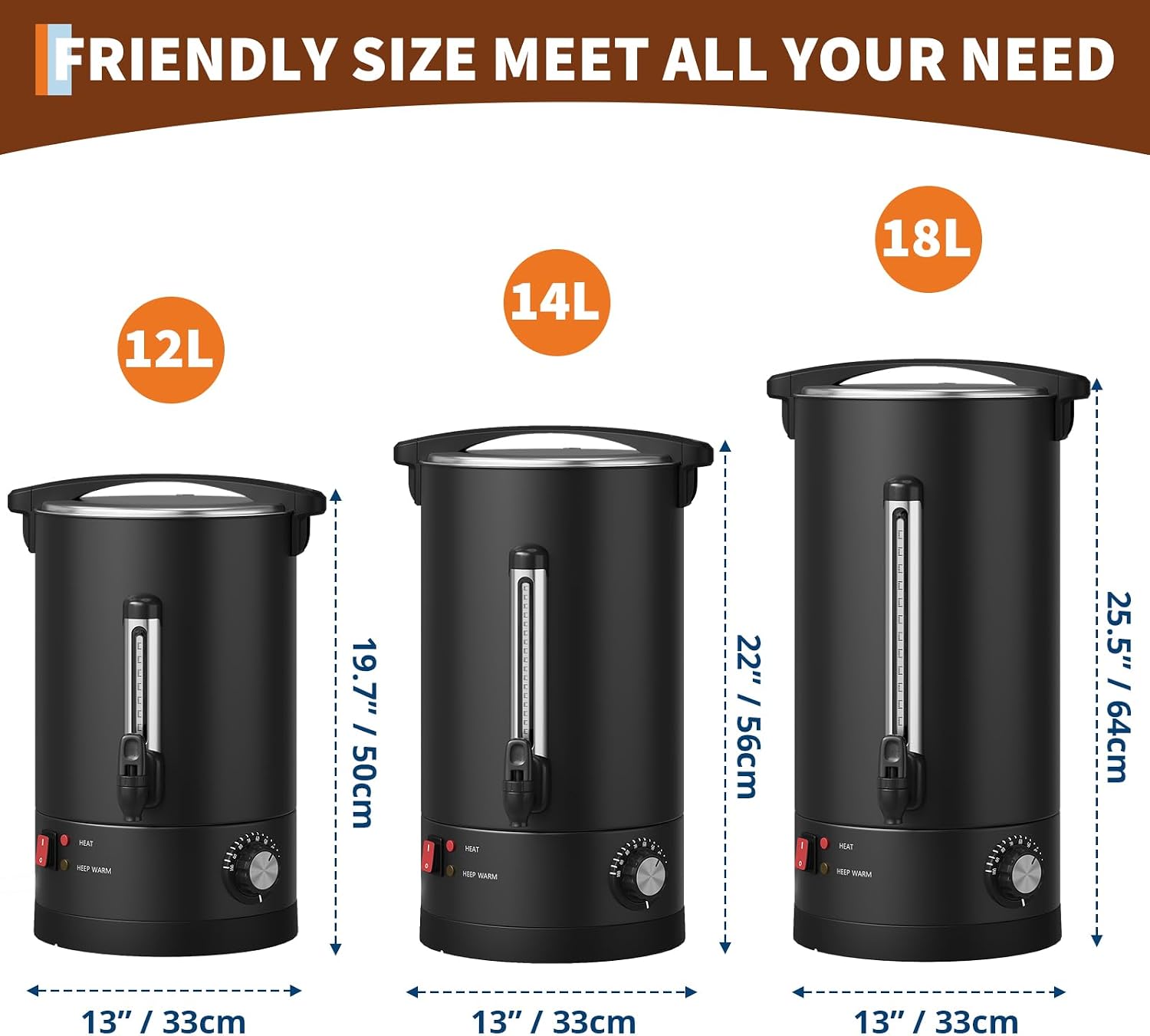 Takywep 12l/80 Cup Commercial Coffee Urn, 3.2 Gallon Double-Wall Large Capacity Coffee Maker, Stainless Steel Hot Beverage Dispenser for Catering, Buffet, Wedding, and Events