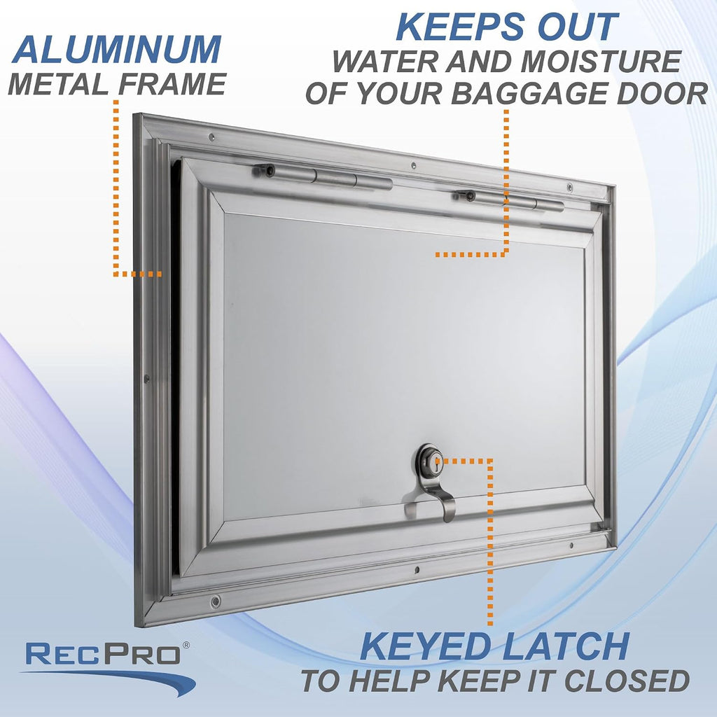 RecPro Square RV Baggage Door | Compartment Storage | RV Storage | Trailer Storage | Camper Storage (18' W x 12' H) | Made in America