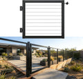 36' Aluminum Cable Railing Gate Adjustable Wide Deck Safety Gate, Black Powder-Coated Outdoor Railing Gate with Self-Closing Nylon Hinges & Latch, Easy DIY Installation for Deck