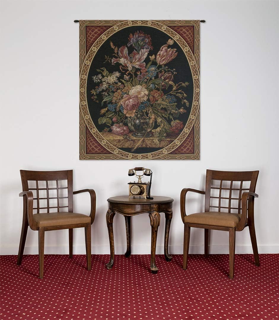 Charlotte Home Furnishings Inc. Flower Bouquet Italian Tapestry Wall Hanging 28 X 24 Inch Viscose Cotton & Polyester Blend Wall Art Perfect for Home Decor & Wall Decor By Alberto Passini